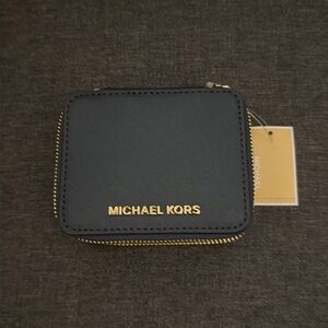 NWT Michael KORS travel Jewelry Case Navy Blue
